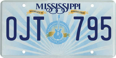 MS license plate OJT795