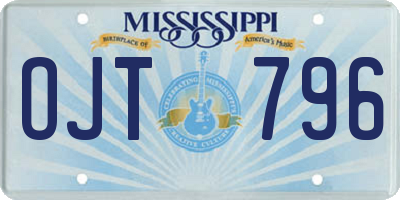 MS license plate OJT796