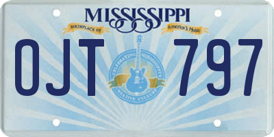 MS license plate OJT797