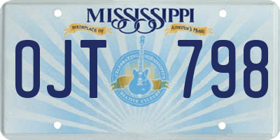 MS license plate OJT798