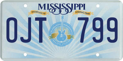 MS license plate OJT799