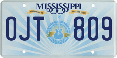 MS license plate OJT809