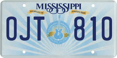 MS license plate OJT810