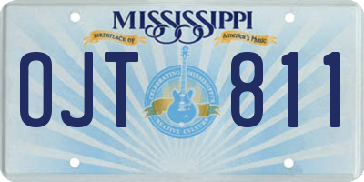 MS license plate OJT811