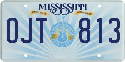 MS license plate OJT813