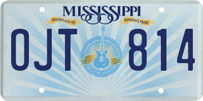 MS license plate OJT814