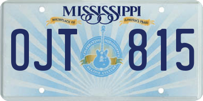 MS license plate OJT815