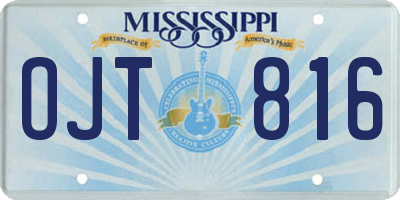MS license plate OJT816