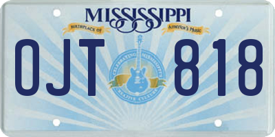 MS license plate OJT818