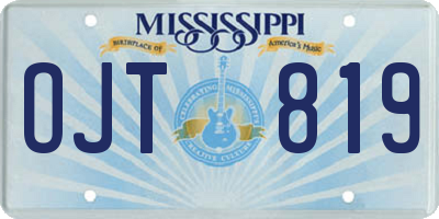 MS license plate OJT819