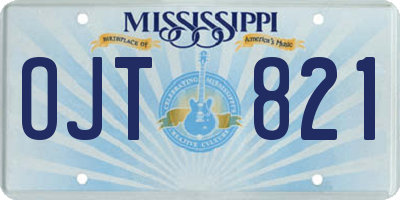 MS license plate OJT821