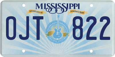 MS license plate OJT822