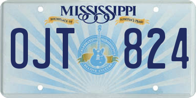 MS license plate OJT824