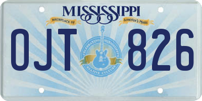 MS license plate OJT826