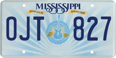 MS license plate OJT827