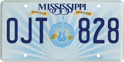MS license plate OJT828
