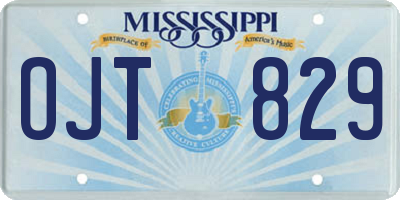 MS license plate OJT829