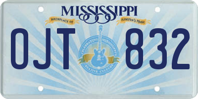 MS license plate OJT832