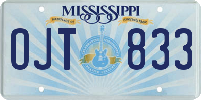 MS license plate OJT833