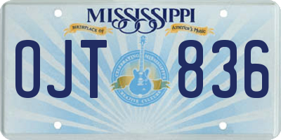 MS license plate OJT836
