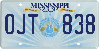 MS license plate OJT838