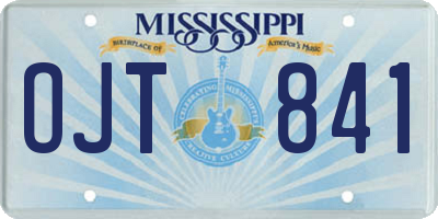 MS license plate OJT841
