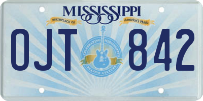 MS license plate OJT842