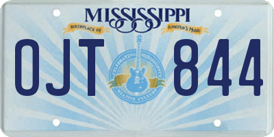MS license plate OJT844