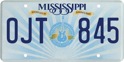 MS license plate OJT845