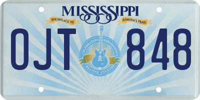 MS license plate OJT848