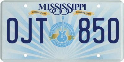 MS license plate OJT850