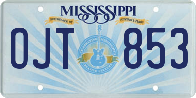 MS license plate OJT853