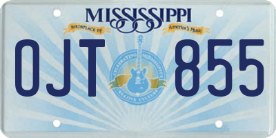 MS license plate OJT855