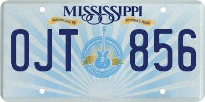 MS license plate OJT856