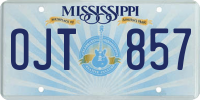 MS license plate OJT857