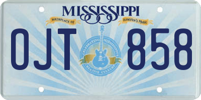 MS license plate OJT858