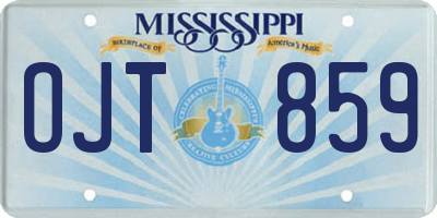 MS license plate OJT859