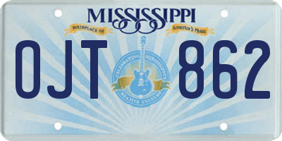 MS license plate OJT862