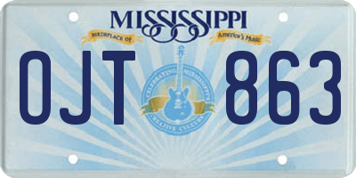 MS license plate OJT863