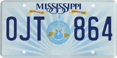 MS license plate OJT864