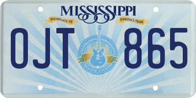 MS license plate OJT865