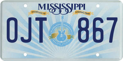 MS license plate OJT867