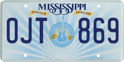 MS license plate OJT869