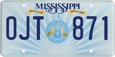 MS license plate OJT871