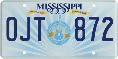 MS license plate OJT872