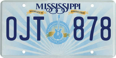 MS license plate OJT878