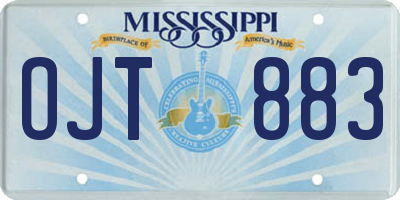 MS license plate OJT883