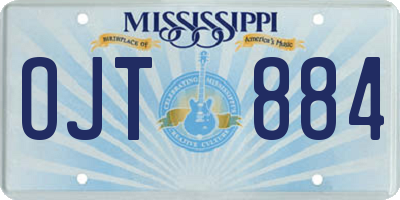 MS license plate OJT884