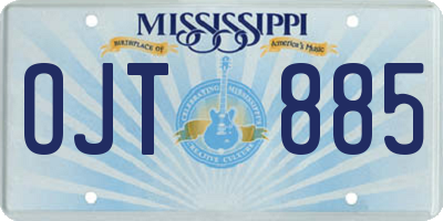 MS license plate OJT885