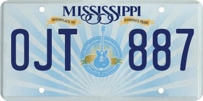 MS license plate OJT887